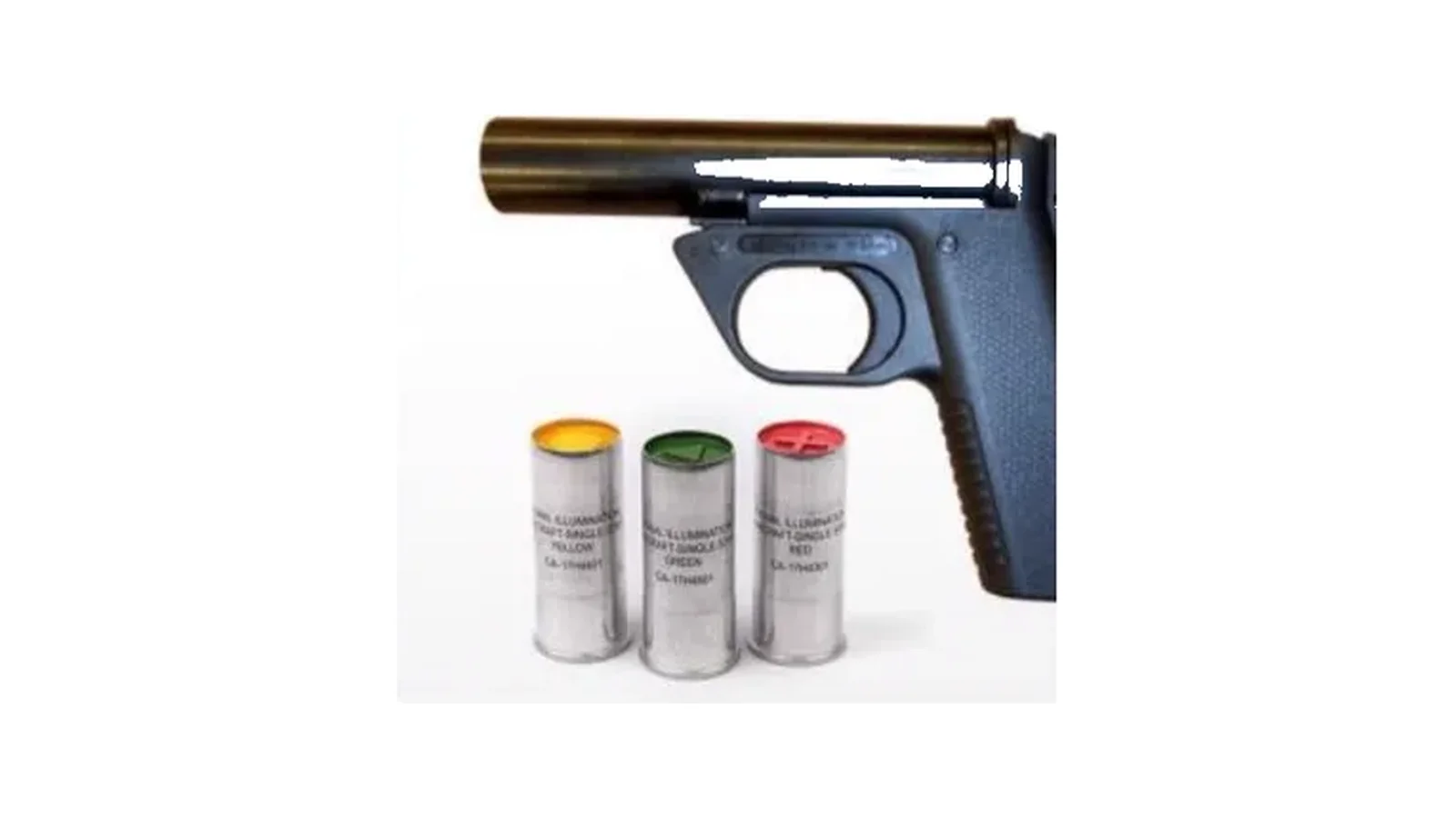 Pistola sinalizadora e cartuchos
