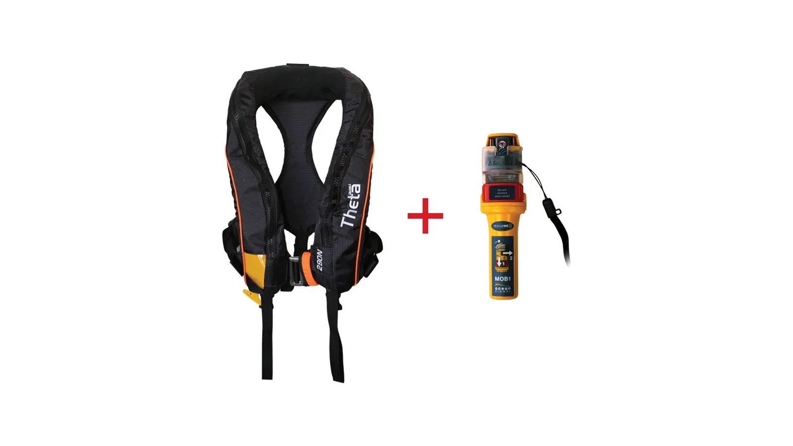 Theta Inflatable Lifejacket Auto, 290N, ISO 12402-2 with Ocean Signal MOB1, set